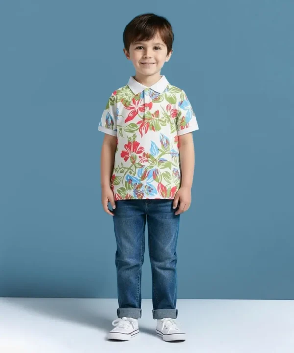 Boys Printed Pure Cotton Regular T Shirt
