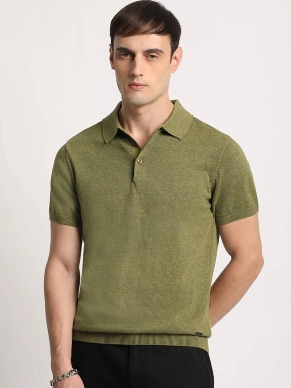Men Solid Polo T-Shirt