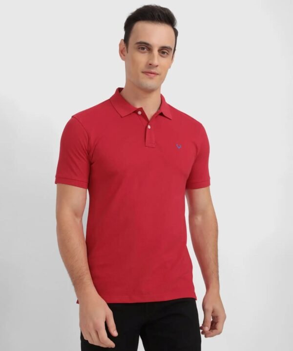 Men Solid Polo Red T-Shirt