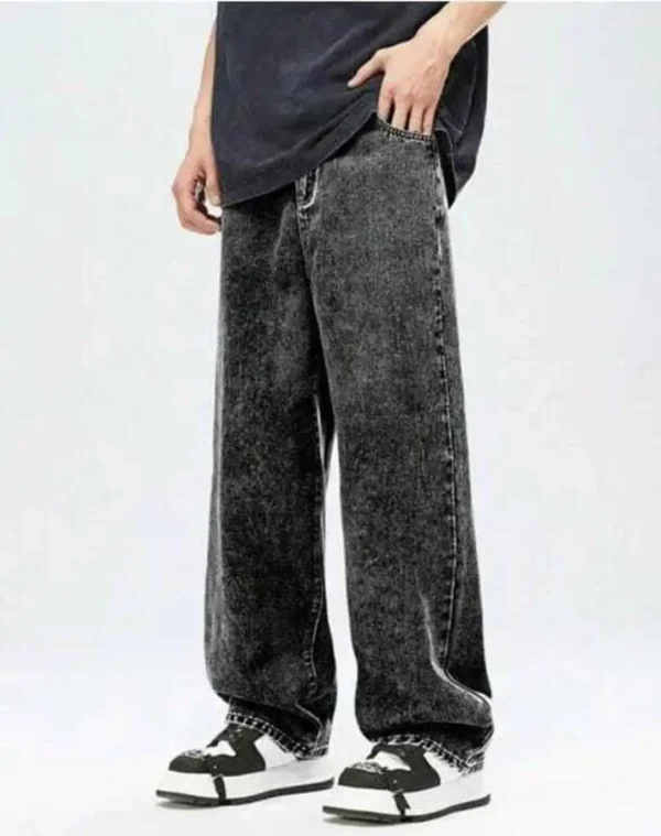 Boys Straight Fit High Rise Dark Grey Jeans