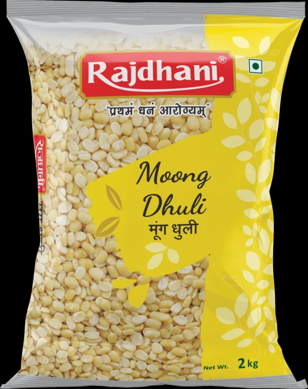 Rajdhani Unpolished Yellow Moong Dal (Split) (2 kg)