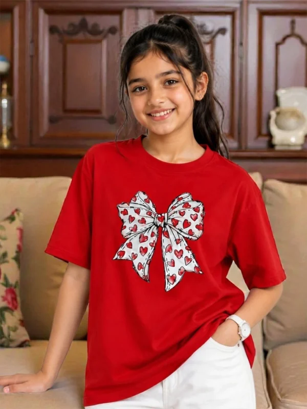 Cotton Blend Oversized T Shirt (Red, Pack of 1)