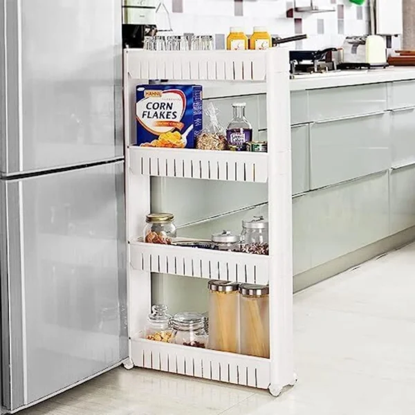 Dazzy BOTTLE RACK-4LWHITW Plastic Kitchen Trolley (DIY(Do-It-Yourself))