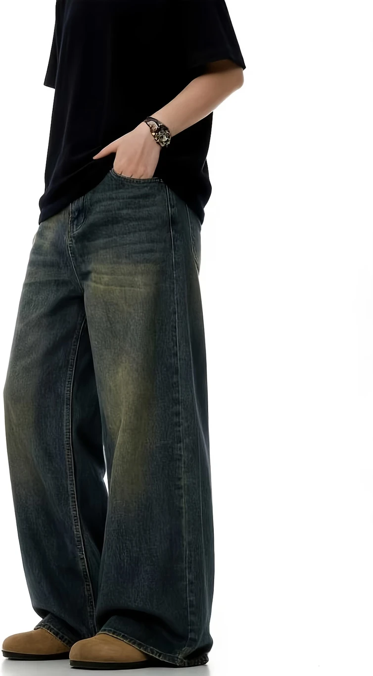 Wide-Leg Denim Jeans