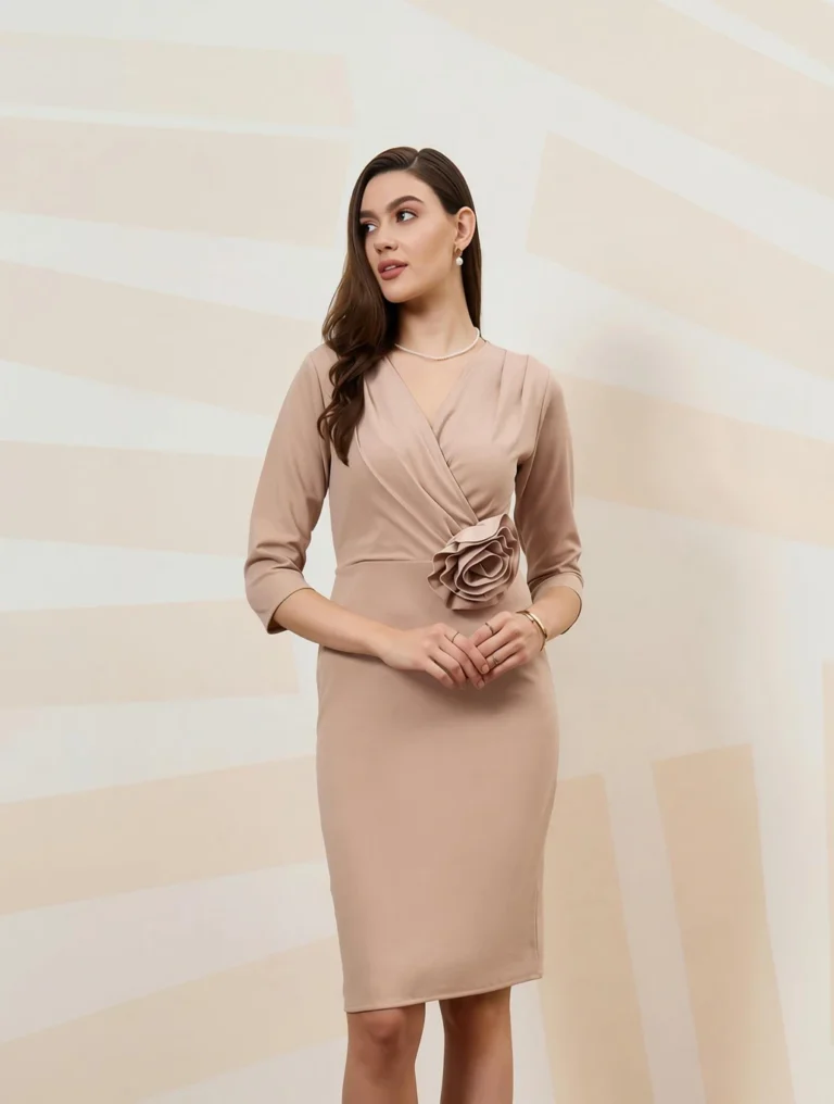 Solid Midi Dress