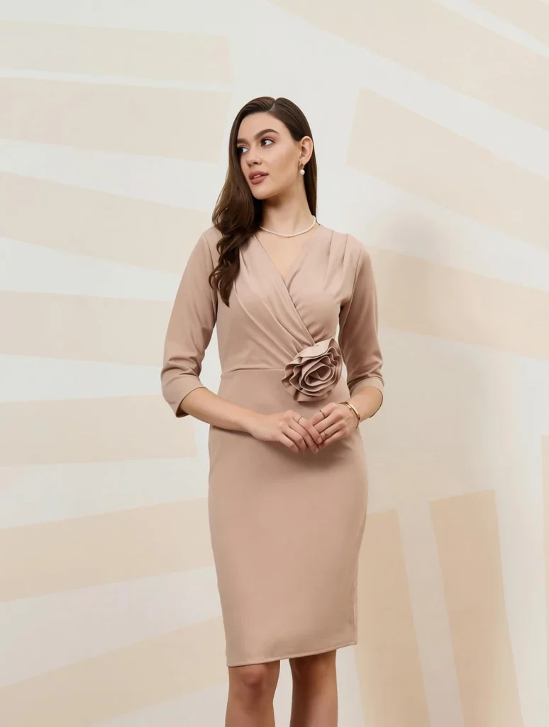 Solid Midi Dress